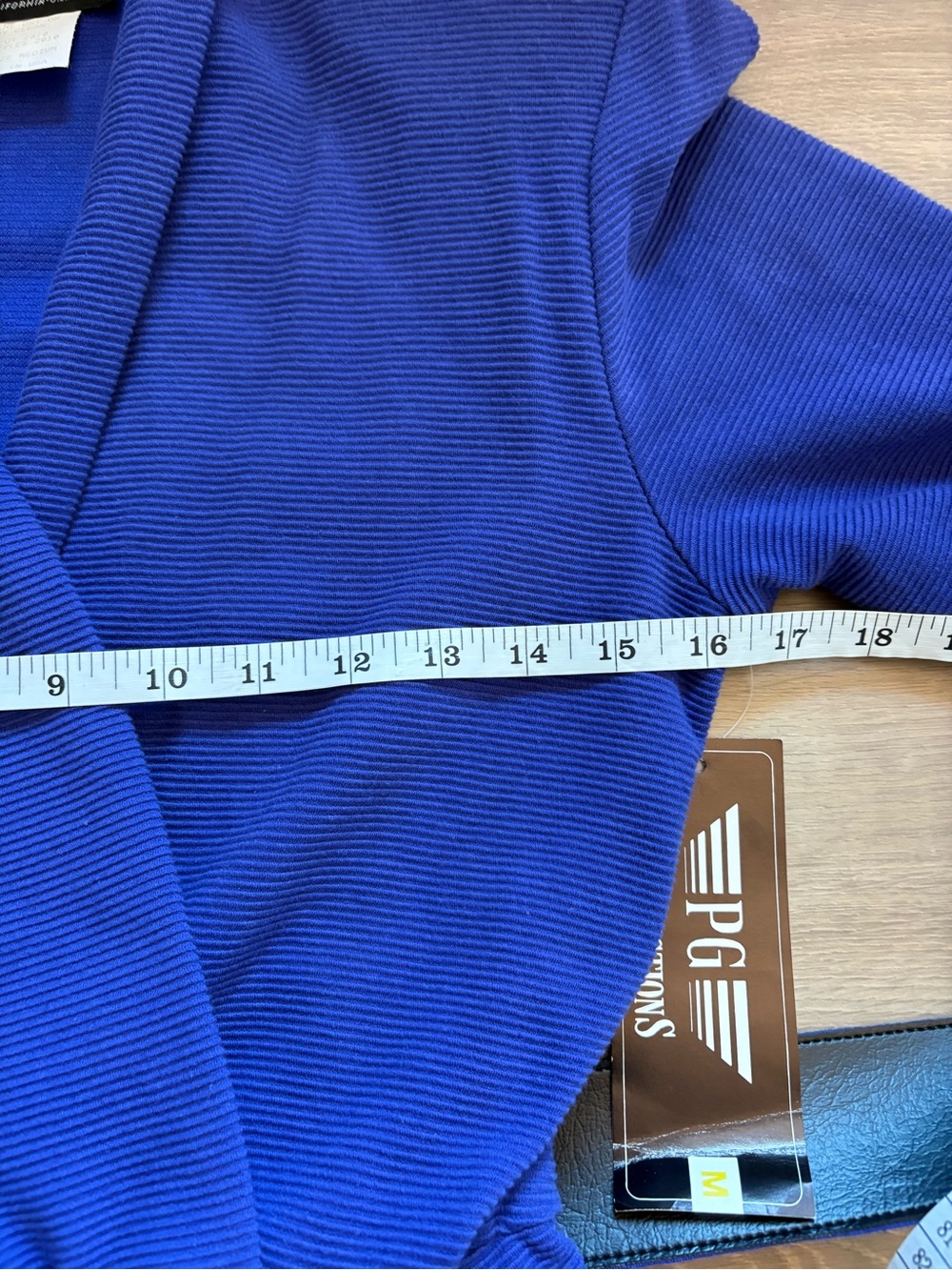 Pristine Vintage 80s Belted Jumpsuit in ribbed purple, blue. Size M - Picture 12 of 15